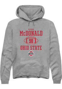 Kayden McDonald Rally Mens Graphite Ohio State Buckeyes NIL Sport Icon Hooded Sweatshirt