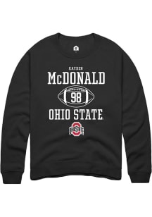 Kayden McDonald Rally Mens Black Ohio State Buckeyes NIL Sport Icon Crew Sweatshirt