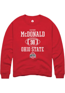 Kayden McDonald Rally Mens Red Ohio State Buckeyes NIL Sport Icon Crew Sweatshirt