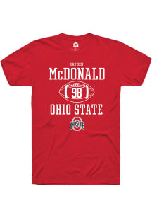 Kayden McDonald Red Ohio State Buckeyes NIL Sport Icon Short Sleeve T Shirt