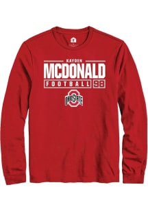 Kayden McDonald Rally Mens Red Ohio State Buckeyes NIL Stacked Box Tee