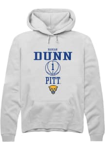 Damian Dunn Rally Mens White Pitt Panthers NIL Sport Icon Hooded Sweatshirt