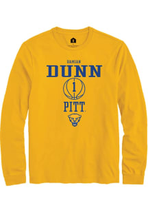 Damian Dunn Rally Mens Gold Pitt Panthers NIL Sport Icon Tee