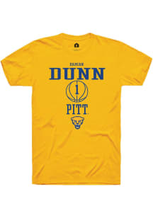 Damian Dunn Gold Pitt Panthers NIL Sport Icon Short Sleeve T Shirt