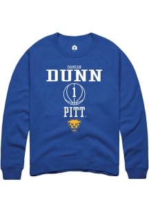 Damian Dunn Rally Mens Blue Pitt Panthers NIL Sport Icon Crew Sweatshirt