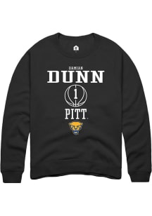 Damian Dunn Rally Mens Black Pitt Panthers NIL Sport Icon Crew Sweatshirt