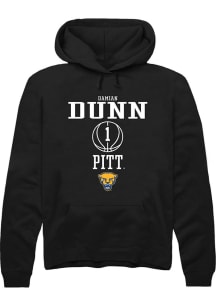 Damian Dunn Rally Mens Black Pitt Panthers NIL Sport Icon Hooded Sweatshirt