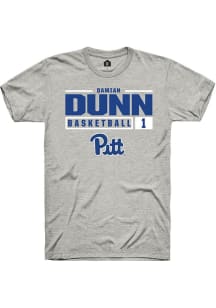 Damian Dunn Ash Pitt Panthers NIL Stacked Box Short Sleeve T Shirt