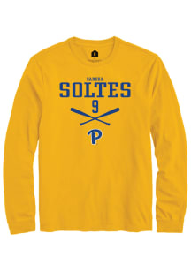 Sandra Soltes  Pitt Panthers Gold Rally NIL Sport Icon Long Sleeve T Shirt