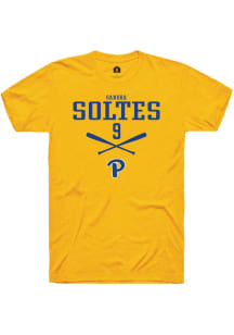 Sandra Soltes  Pitt Panthers Gold Rally NIL Sport Icon Short Sleeve T Shirt