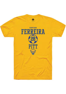 Santiago Ferreira Gold Pitt Panthers NIL Sport Icon Short Sleeve T Shirt