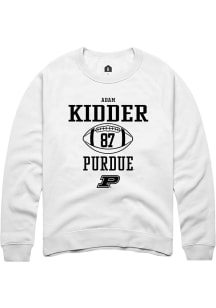 Adam Kidder Rally Mens White Purdue Boilermakers NIL Sport Icon Crew Sweatshirt