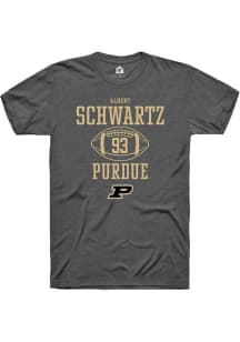 Albert Schwartz Dark Grey Purdue Boilermakers NIL Sport Icon Short Sleeve T Shirt