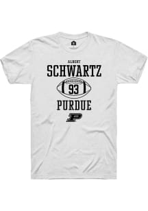 Albert Schwartz White Purdue Boilermakers NIL Sport Icon Short Sleeve T Shirt