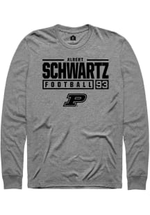 Albert Schwartz Rally Mens Graphite Purdue Boilermakers NIL Stacked Box Tee