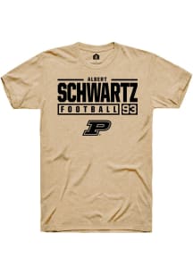 Albert Schwartz Gold Purdue Boilermakers NIL Stacked Box Short Sleeve T Shirt