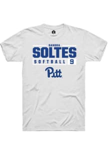 Sandra Soltes  Pitt Panthers White Rally NIL Stacked Box Short Sleeve T Shirt