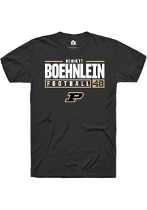 Bennett Boehnlein Black Purdue Boilermakers NIL Stacked Box Short Sleeve T Shirt