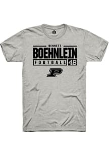 Bennett Boehnlein Ash Purdue Boilermakers NIL Stacked Box Short Sleeve T Shirt