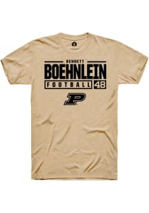 Bennett Boehnlein Gold Purdue Boilermakers NIL Stacked Box Short Sleeve T Shirt