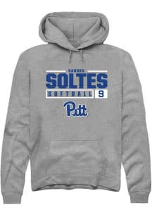 Sandra Soltes Rally Mens Graphite Pitt Panthers NIL Stacked Box Hooded Sweatshirt