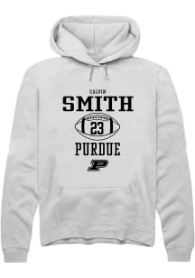 Calvin Smith Rally Mens White Purdue Boilermakers NIL Sport Icon Hooded Sweatshirt