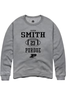 Calvin Smith Rally Mens Graphite Purdue Boilermakers NIL Sport Icon Crew Sweatshirt