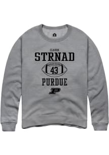 Claude Strnad Rally Mens Graphite Purdue Boilermakers NIL Sport Icon Crew Sweatshirt
