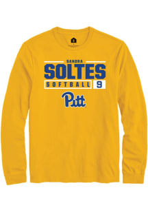 Sandra Soltes  Pitt Panthers Gold Rally NIL Stacked Box Long Sleeve T Shirt