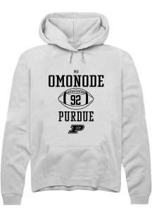 Mo Omonode Rally Mens White Purdue Boilermakers NIL Sport Icon Hooded Sweatshirt