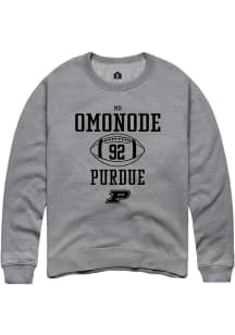 Mo Omonode Rally Mens Graphite Purdue Boilermakers NIL Sport Icon Crew Sweatshirt