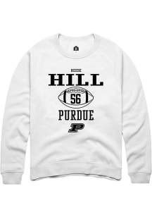 Reese Hill Rally Mens White Purdue Boilermakers NIL Sport Icon Crew Sweatshirt