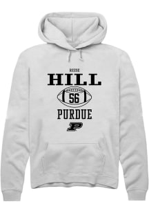 Reese Hill Rally Mens White Purdue Boilermakers NIL Sport Icon Hooded Sweatshirt