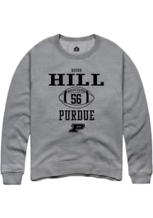 Reese Hill Rally Mens Graphite Purdue Boilermakers NIL Sport Icon Crew Sweatshirt