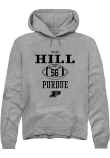 Reese Hill Rally Mens Graphite Purdue Boilermakers NIL Sport Icon Hooded Sweatshirt