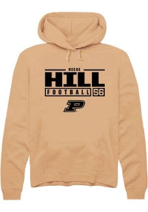 Reese Hill Rally Mens Gold Purdue Boilermakers NIL Stacked Box Hooded Sweatshirt