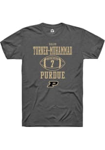 Salim Turner-Muhammad Dark Grey Purdue Boilermakers NIL Sport Icon Short Sleeve T Shirt