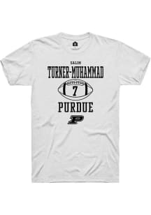 Salim Turner-Muhammad White Purdue Boilermakers NIL Sport Icon Short Sleeve T Shirt