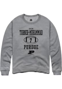 Salim Turner-Muhammad Rally Mens Graphite Purdue Boilermakers NIL Sport Icon Crew Sweatshirt