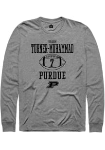 Salim Turner-Muhammad Rally Mens Graphite Purdue Boilermakers NIL Sport Icon Tee