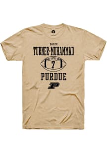 Salim Turner-Muhammad Gold Purdue Boilermakers NIL Sport Icon Short Sleeve T Shirt