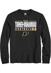 Salim Turner-Muhammad Rally Mens  Purdue Boilermakers NIL Stacked Box Tee