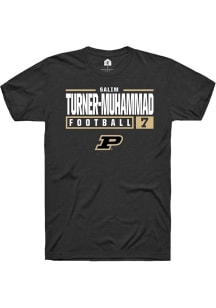 Salim Turner-Muhammad  Purdue Boilermakers NIL Stacked Box Short Sleeve T Shirt