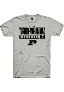 Salim Turner-Muhammad Ash Purdue Boilermakers NIL Stacked Box Short Sleeve T Shirt