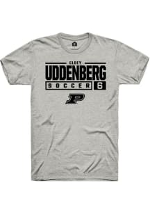 Cloey Uddenberg Ash Purdue Boilermakers NIL Stacked Box Short Sleeve T Shirt