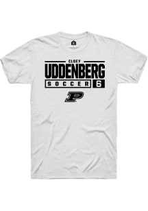 Cloey Uddenberg White Purdue Boilermakers NIL Stacked Box Short Sleeve T Shirt