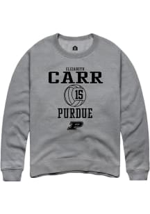 Elizabeth Carr Rally Mens Graphite Purdue Boilermakers NIL Sport Icon Crew Sweatshirt