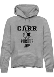 Elizabeth Carr Rally Mens Graphite Purdue Boilermakers NIL Sport Icon Hooded Sweatshirt