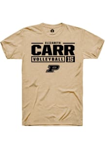 Elizabeth Carr Gold Purdue Boilermakers NIL Stacked Box Short Sleeve T Shirt