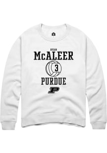 Ryan McAleer Rally Mens White Purdue Boilermakers NIL Sport Icon Crew Sweatshirt